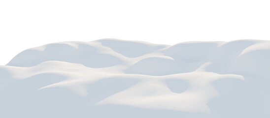 Snow-Covered Hills Under a Calm Sky. 3D render. - obrazy, fototapety, plakaty
