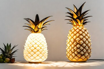 Waterfall pineapple shape lamp  - obrazy, fototapety, plakaty