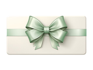 A gift voucher with a red ribbon, isolated on a transparent background	