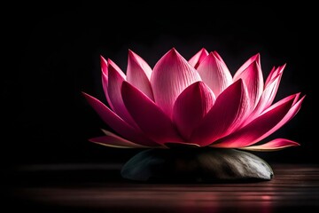 Beautiful red flower with black background 