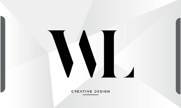 Alphabet letters WL or LW logo monogram
