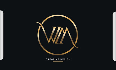 WM or MW Alphabet letters logo monogram