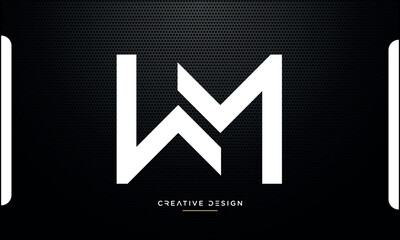 WM or MW Alphabet letters logo monogram