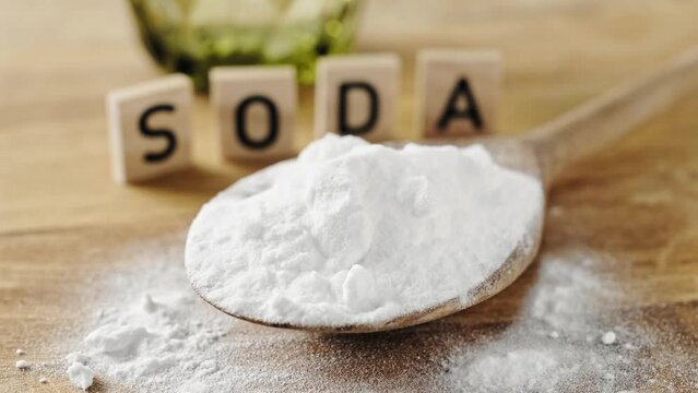 Baking soda powder, 4k video footage