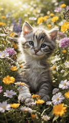 Fototapeta premium cat in the garden