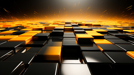 Obraz premium Abstract blurred bokeh effect with shimmering cybernetic patterns and modern tech aesthetics Generated by AI