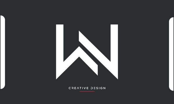 Alphabet letters WN or NW logo monogram