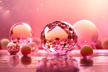 Biggest pink and golden crystal balls