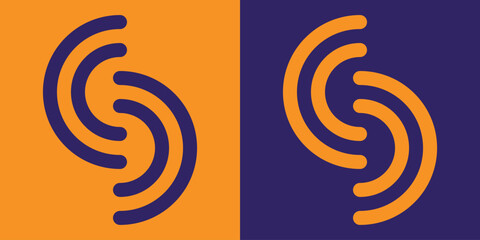 SC - CS Letter Initial Logo Design Template Vector Illustration - obrazy, fototapety, plakaty