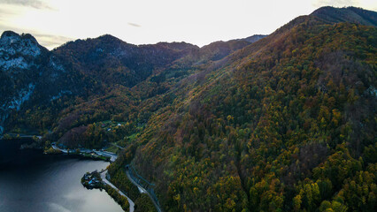 Austria see, beautiful aerial panoramic view.