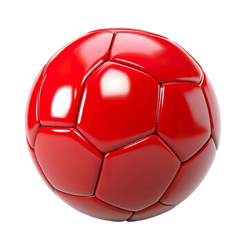 red soccer ball transparent background PNG isolated