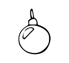 Christmas tree toy, doodle ball style on a white background 