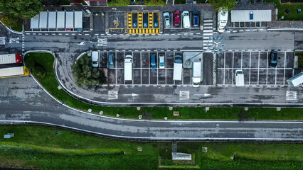 aerial view of city transport hub, europa