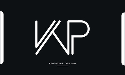 Alphabet letters icon logo WP or PW 