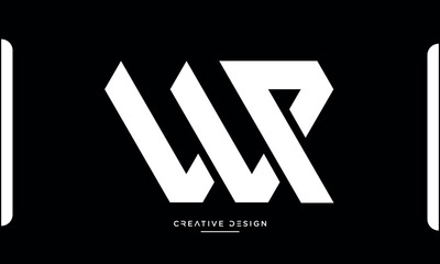 Alphabet letters icon logo WP or PW 