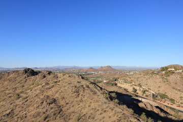Moon Valley and Tapatio Cliffs as seen from North Mountain park in Phoenix, Arizona