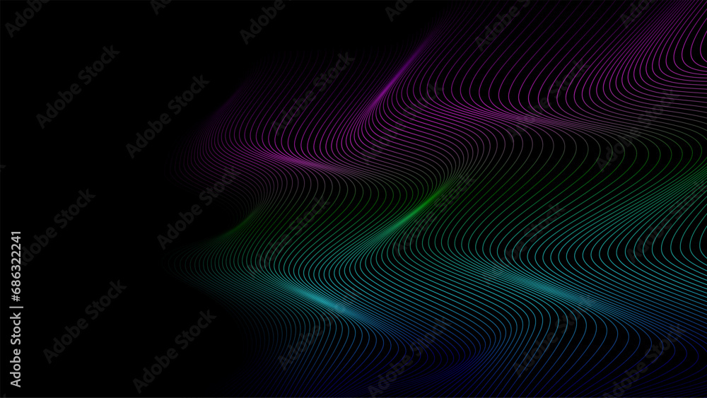 Aufkleber abstract background with curved lines and waves.