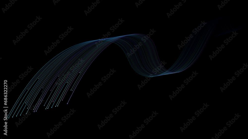 Poster abstract background with curved lines and waves.