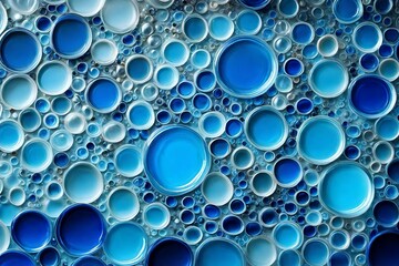 Modern blue small water bubbles wall glass design 