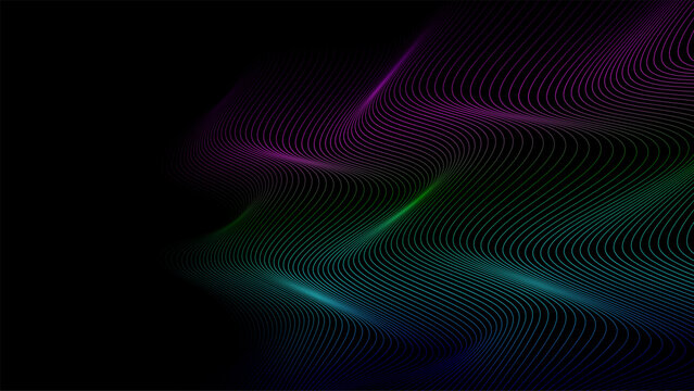 Abstract background with curved lines and waves.