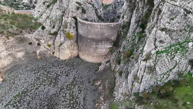 The ghost dam of Montejaque, a failed game near the Andalucian city of Montejaque, Spain