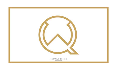 Alphabet letters WQ or QW logo monogram