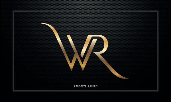 WR or RW Alphabet letters logo monogram