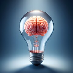 Brain in a light bulb a powerful symbol of inspiration and Creative idea, innovative thinking, idea concept