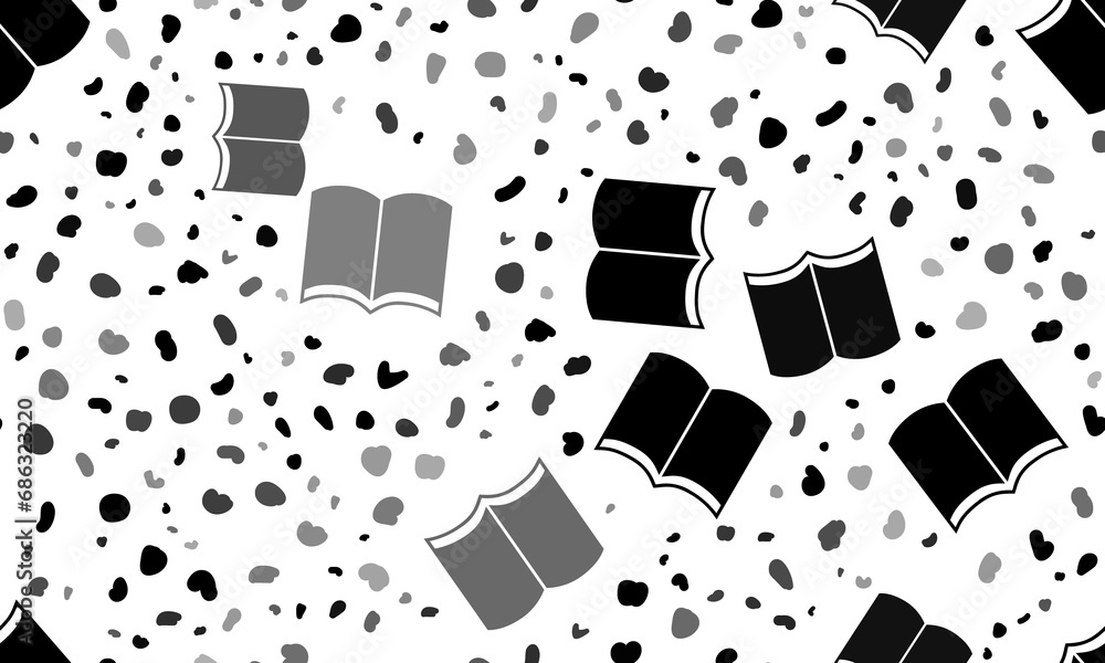Poster abstract seamless pattern with book symbols. creative leopard backdrop. illustration on transparent 