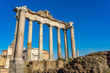 TEMPLE OF SATURN The temple, one of the most ancient in Rome, stands at the foot of the Capitoline Hill