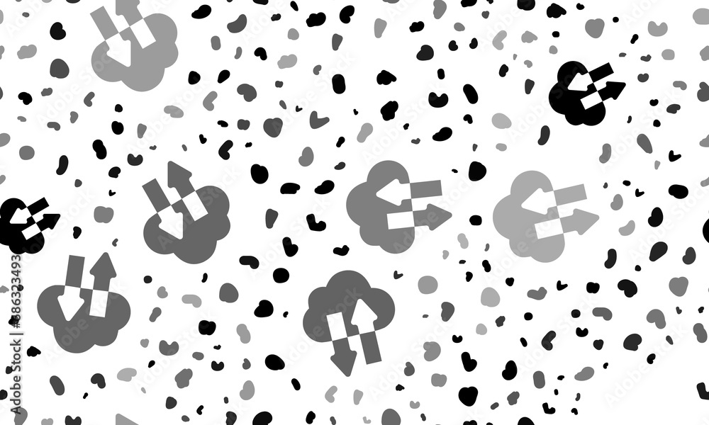 Poster abstract seamless pattern with cloud technology symbols. creative leopard backdrop. illustration on 