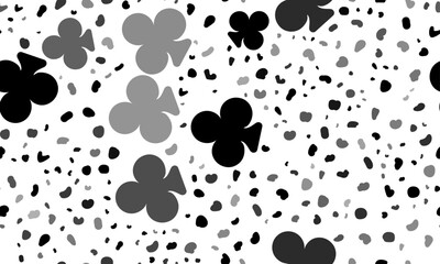 Abstract seamless pattern with clubs. Creative leopard backdrop. Vector illustration on white background