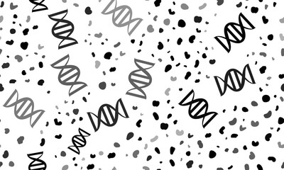 Abstract seamless pattern with dna symbols. Creative leopard backdrop. Illustration on transparent background