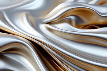 Abstract fabric background. Metallic silver fabric, pleats