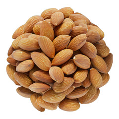 bunch of almonds isolated on transparent background