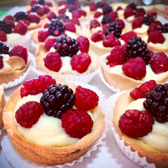raspberry and blueberry tart