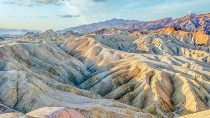 Zabriskie Point is a part of Amargosa Range located east of Death Valley in Death Valley National Park in California