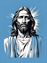 Obraz premium jesus christ canvas painting. Generative AI