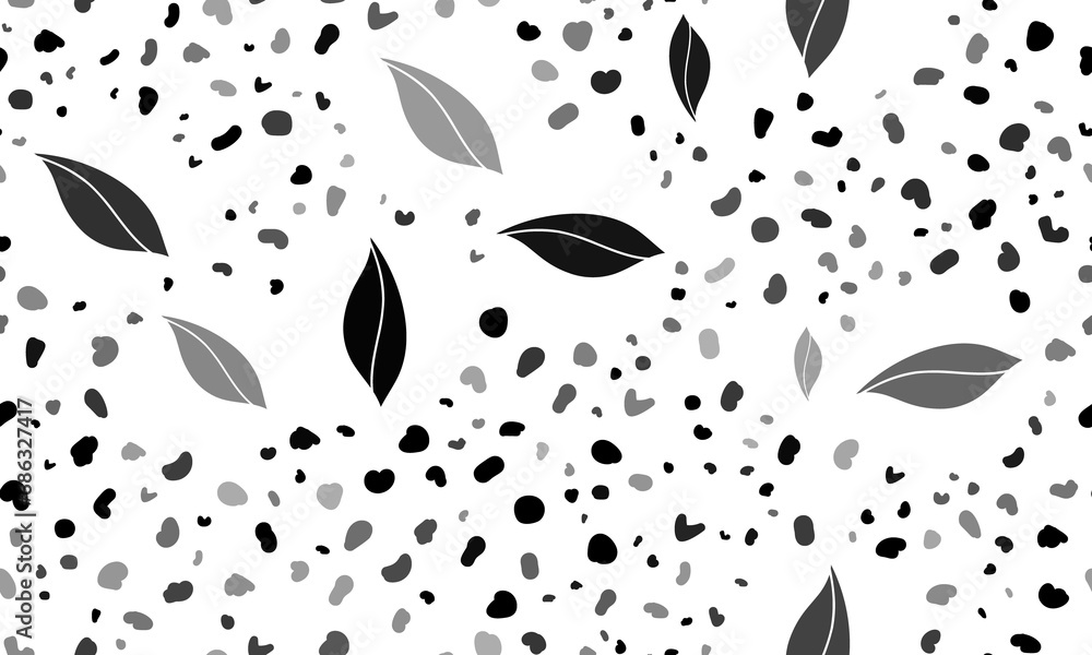 Poster abstract seamless pattern with leaflet symbols. creative leopard backdrop. illustration on transpare