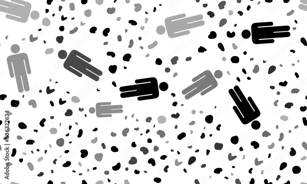 Poster abstract seamless pattern with man symbols. creative leopard backdrop. illustration on transparent b