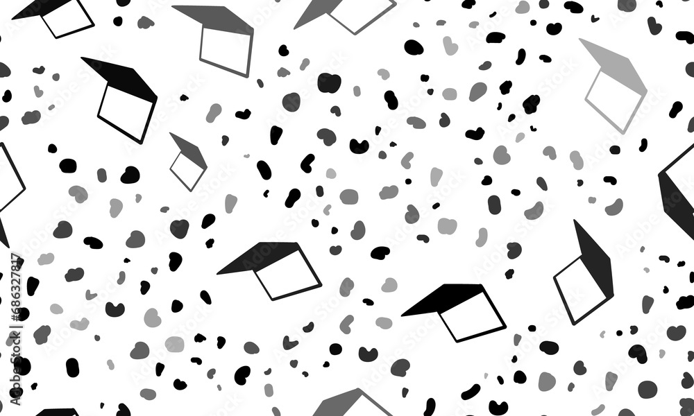 Poster abstract seamless pattern with notebook symbols. creative leopard backdrop. illustration on transpar