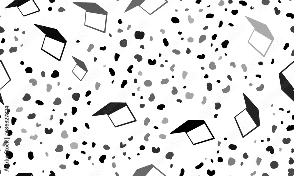 Poster abstract seamless pattern with notebook symbols. creative leopard backdrop. vector illustration on w