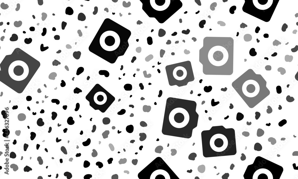 Poster abstract seamless pattern with photo camera symbols. creative leopard backdrop. vector illustration 