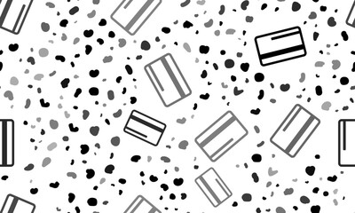 Abstract seamless pattern with credit card symbols. Creative leopard backdrop. Vector illustration on white background