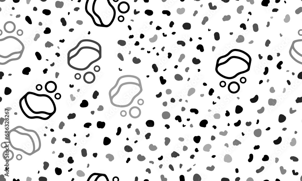 Poster abstract seamless pattern with soap symbols. creative leopard backdrop. vector illustration on white