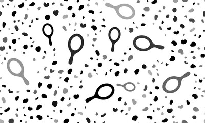 Abstract seamless pattern with tennis symbols. Creative leopard backdrop. Illustration on transparent background