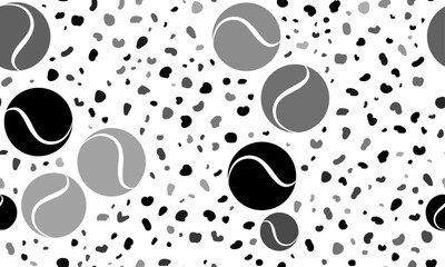 Abstract seamless pattern with tennis balls. Creative leopard backdrop. Vector illustration on white background