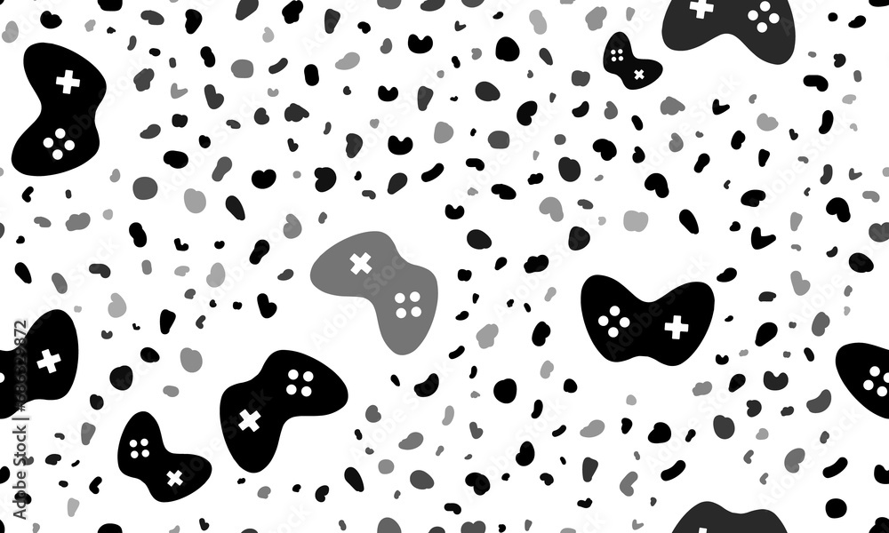 Poster abstract seamless pattern with joystick symbols. creative leopard backdrop. illustration on transpar