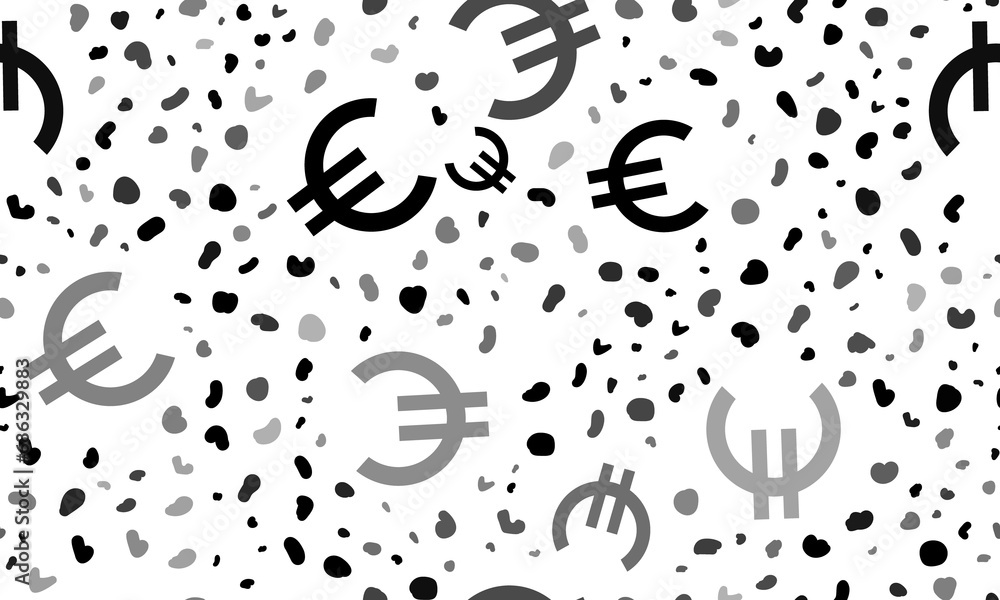 Poster abstract seamless pattern with euro symbols. creative leopard backdrop. illustration on transparent 