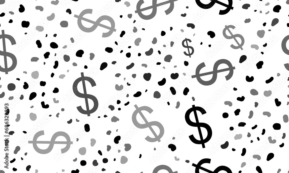 Poster abstract seamless pattern with dollar symbols. creative leopard backdrop. illustration on transparen
